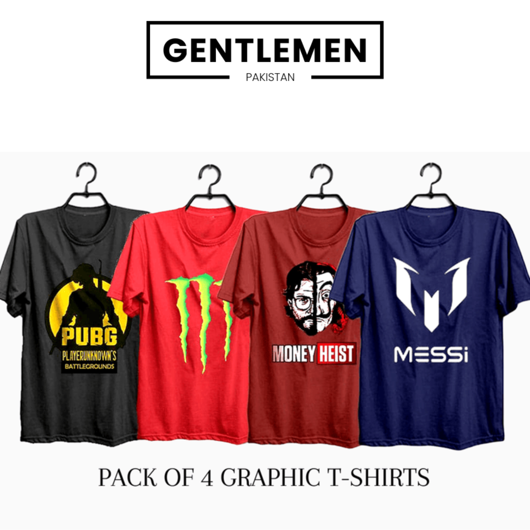Pack of 4 Printed T-Shirt