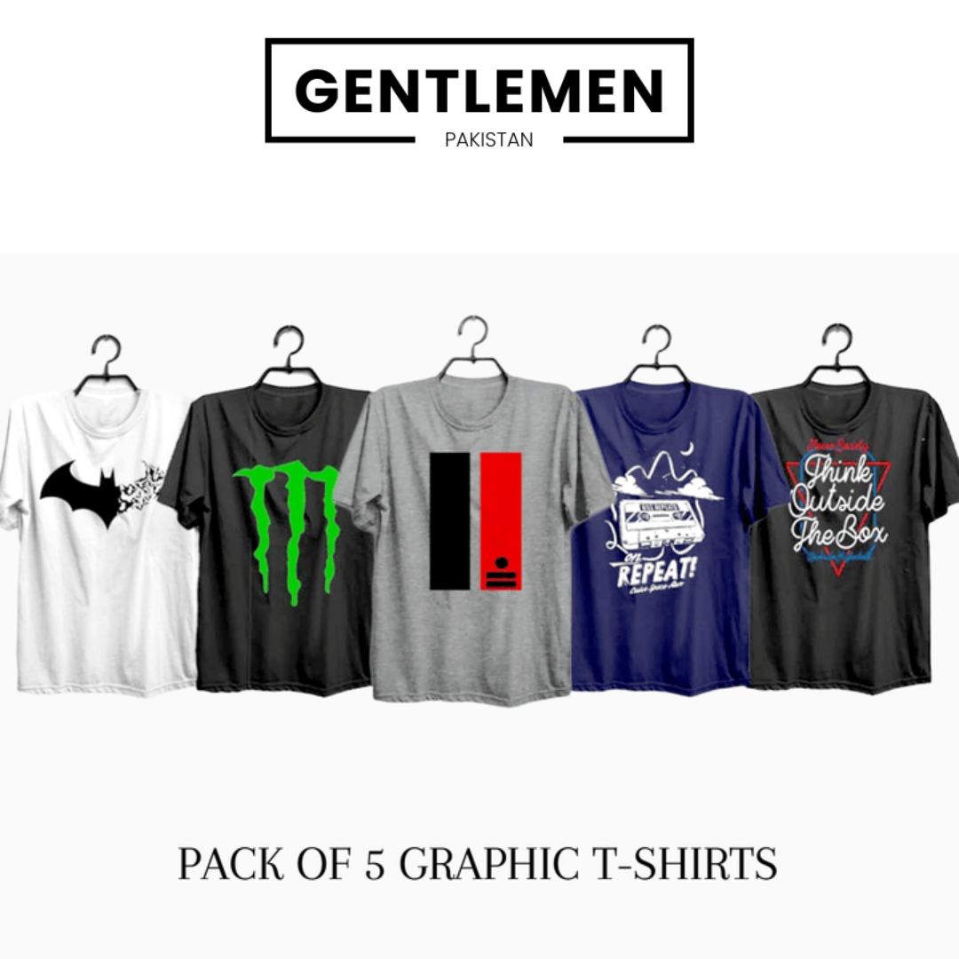 Pack of 5 Printed T-Shirt